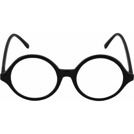 Black Glasses Professor (Clear Lens) Adult Halloween Accessory