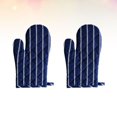 thumbnail image 3 of TAILTOSS 1 Pair Heat Resistant Gloves Dark Blue Cotton Linen For Cooking Baking BBQ 11.8x7.1in, 3 of 8