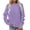 Purple, variant on SBYOJLPB Long Sleeve Tops for Women Casual Solid Color Crew Neck Sweatshirt Pullover Top