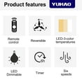 thumbnail image 3 of Wellspeed 56 in. 5-Blade Modern Indoor Integrated LED Light Kit White Ceiling Fan with Remote Control, 3 of 15