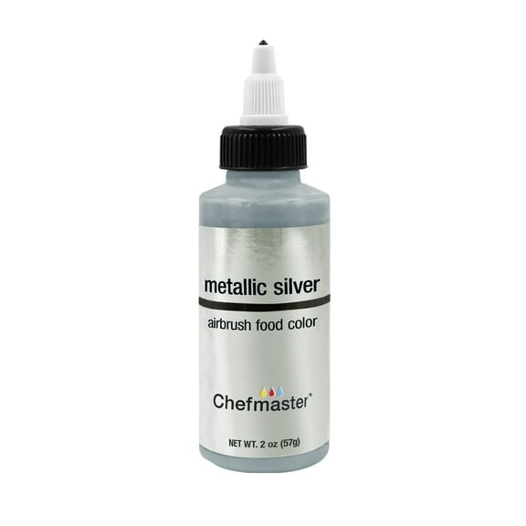 Chefmaster 2-Ounce Metallic Silver Airbrush Cake Decorating Food Color