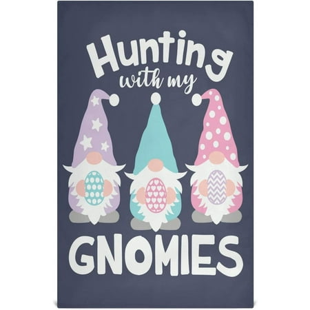 

Hunting Gnomies Eggs Kitchen Dish Towels Set of 1 Absorbent Hand Towels Lint-Free 18 x28 Happy Easter Fast Drying Hanging Dishcloths for Cooking Baking Home Clean