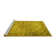 thumbnail image 2 of Ahgly Company Machine Washable Indoor Rectangle Medallion Yellow Traditional Area Rugs, 4' x 6', 2 of 4