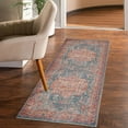 thumbnail image 6 of GLN Rugs Sumela - Indoor, Machine Washable Area Rug 2'6"x7' Terra/Green Home Carpet, 6 of 7