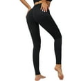 thumbnail image 3 of QAFOPEH Women Solid Color Elastic High Waisted Butt Lift Pants Casual Legging, 3 of 4