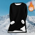 thumbnail image 2 of Womens Sherpa Lined Tunic Tops Plain Pullover Sweaters Side Split Fleece Warm Winter Clothes Long Tops for Leggings (M, Black), 2 of 7