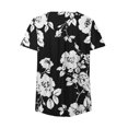 thumbnail image 2 of Gibobby Blusas Elegantes Para Mujer Camiseta plisada con estampado de flores y cuello de botones de manga corta para mujer, camiseta informal con ajuste floral, camiseta, blusa（Blanco， XXL), 2 of 4