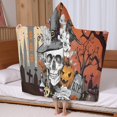 thumbnail image 5 of Spooky Halloween Scene Pattern Hooded Bath Towel，60"x35" for Ages 3 To 12 Kids, Quick Dry Lightweight Soft Microfiber Hood Beach Towel Cover Up for Kids, 5 of 7
