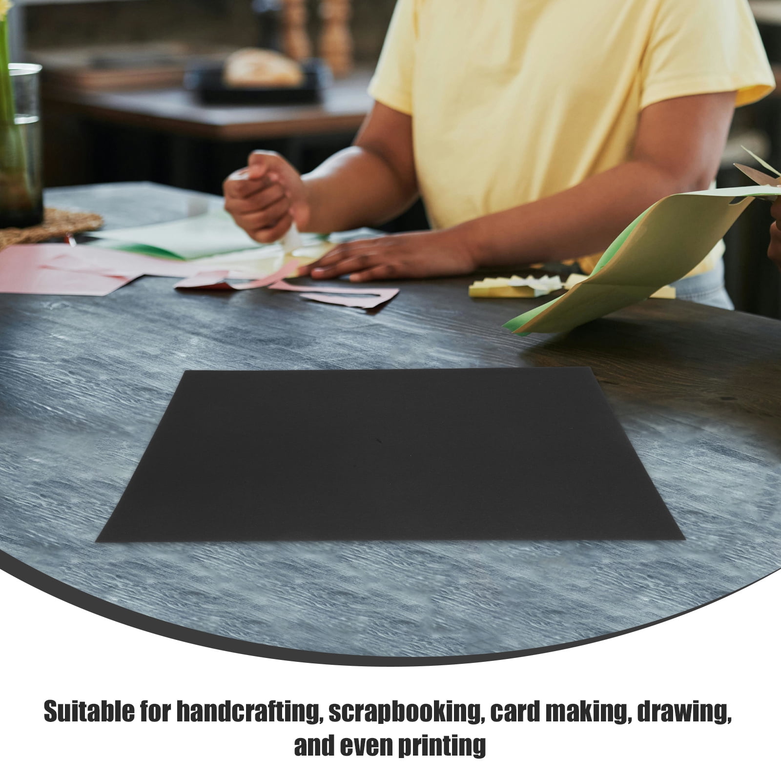 WHAMVOX 50pcs Black Cardstock A4 For Diy Projects Thick Construction Paper For Scrapbooking Card Making And Halloween Crafts