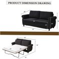 thumbnail image 6 of JERFIT Modern Sleeper Sofa Bed Queen Size Pull Out Couch with Memory Foam Mattress for Small Space, Dark Gray Linen Convertible Sectional Sofa, 6 of 9