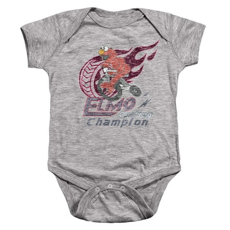 Sesame Street Elmo Cycle Champion Unisex Infant Snap Suit for Baby, Athletic Heather, X-Large
