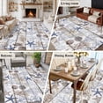 thumbnail image 5 of 6'x9' Area Rugs, Blue Coastal Indoor Outdoor Area Rug for Living Room Bedroom, Starfish Shell Coral Ocean Wooden Washable Bathroom Rugs Kitchen Floor Carpet Mats Home Decor Aesthetic, 5 of 8