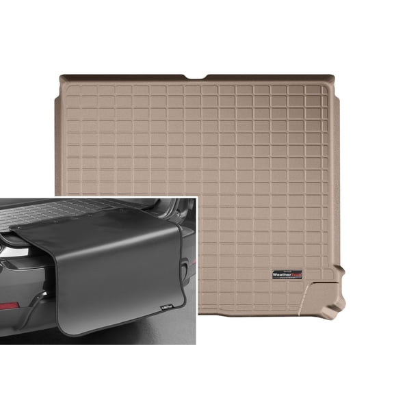 WeatherTech Cargo Trunk Liner with Bumper Protector compatible with Volvo XC60, XC60 Recharge, XC60 Plug-In Hybrid - Behind 2nd Row w/ Bumper Protector, Tan