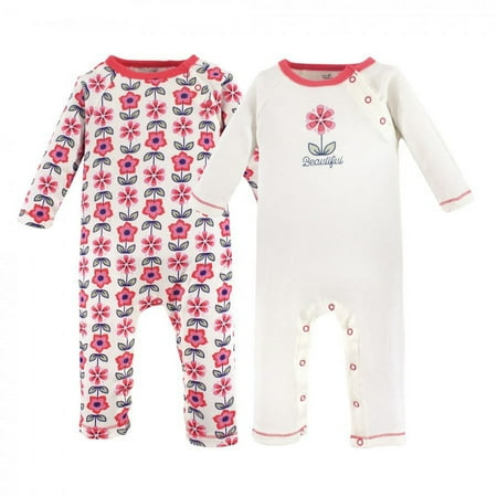 UPC: 0660168685985 | Touched by Nature Baby Girl Organic Cotton Coveralls 2pk  Flower  3-6 Months