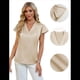 thumbnail image 3 of Blusa Informal de Seda para Mujer, Elegante, de Negocios, con Mangas con Volantes, Cuello en V, Plisada, para Verano, Talla XL, 3 of 8
