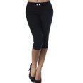 thumbnail image 1 of Generic Women's Mid Rise Solid Color Button Zipper Dressy Business Capri Pants,, 1 of 8