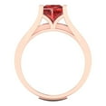 thumbnail image 4 of 2.28 ct Brilliant Princess Cut Natural Garnet 14k Rose Gold Solitaire with Accents Engagement Bridal Wedding Ring Band Set size 8.75, 4 of 7