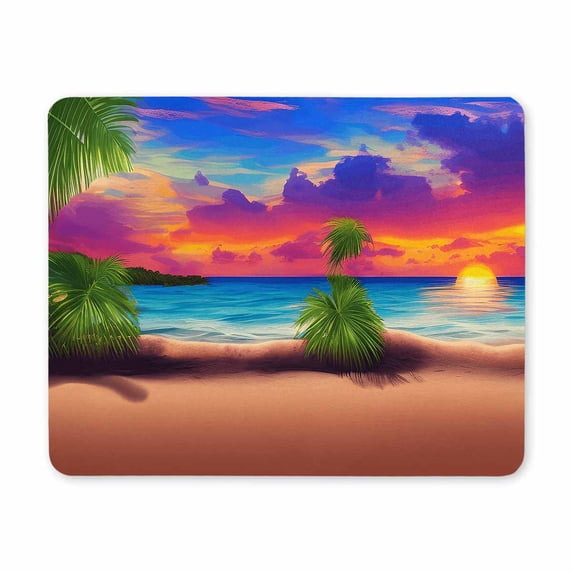 Ocean Mouse Pad Design, Non-Slip Surface, Rubber Base, Small Office Desk Pad for Computers and Laptops