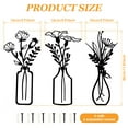 thumbnail image 2 of 3 PCS Metal Flowers Wall Arts,Black Metal Vase Wall Art,Rustic Farmhouse Decor (Black), 2 of 8