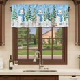 thumbnail image 6 of Blue Christmas Curtain Valances for Windows, Kitchen Valance Window Treatments Panel 2 Pack, Xmas Tree Snowman Elk Snowflake Rod Pocket Short Curtains for Bathroom Bedroom 60 x 18 Inch, 6 of 8
