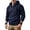 Navy Sweatshirts for Men, variant on Men Drawstring Hooded Sweatshirts Diagonal Texture Three Button Placket Relaxed Cut for Tailgate Events Local Parade Navy M
