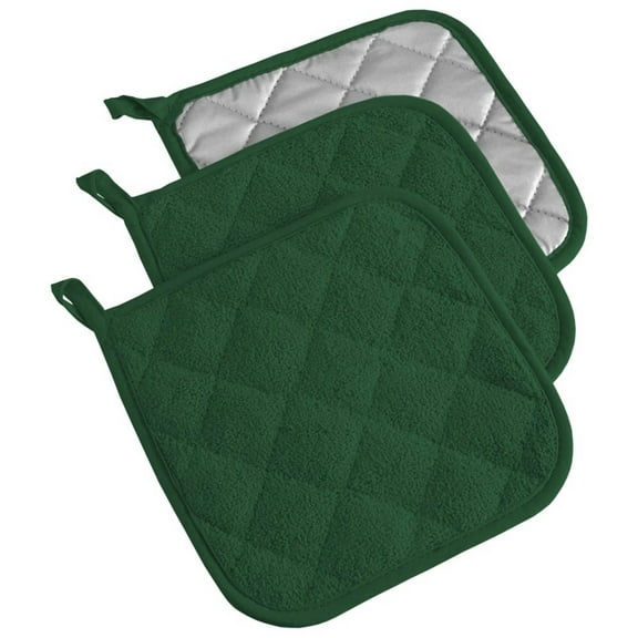 Dark Green Terry Potholder (Set of 3)