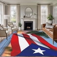 thumbnail image 3 of 8x10 Area Rugs, USA Flag Non-Skid Rubber Backing Large Rectangle Rugs - Living Room Bedroom Home Office, Vintage Puerto Rico Sandy Palm Tree Ocean Indoor Floor Mat Carpets Washable Rug, 3 of 9