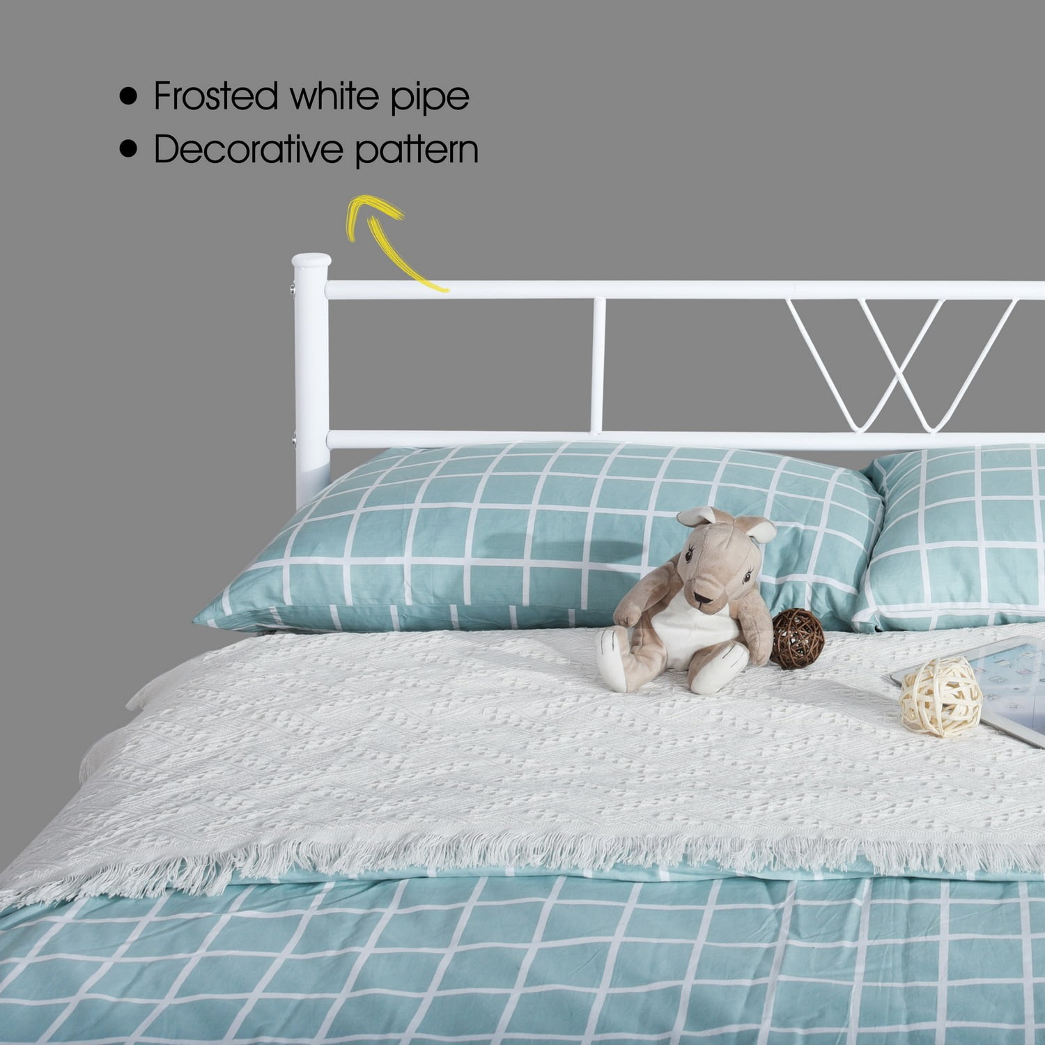 Kepooman Full Size Bed Base Frame, Metal Platform Mattress Foundation with Headboard and Footboard, Easy Self-Assembly Kepooman Full Size Bed Base Frame, Metal Platform Mattress Foundation with Headboard and Footboard, Easy Self-Assembly