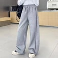 thumbnail image 5 of mgoYE Girl's Baggy Sweatpants Y2k Striped High Waist Wide Leg Sweat Pants Trousers with Pockets(Grey,9-10 Years), 5 of 7