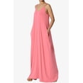 thumbnail image 3 of TheMogan Women's Casual V-Neck Draped Jersey Cami Long Maxi Dress W Pocket Summer Beach Desert Rose S, 3 of 6