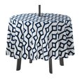 thumbnail image 1 of Vargottam Nappe Ronde Intérieure/extérieure 58 Pouces avec Trou pour Parasol et Fermeture Éclair, Nappe Imperméable, Nappes pour Table de Jardin - Bleu Marine, 1 of 7