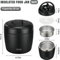 thumbnail image 3 of Thermo Food Jar for Hot Food Adults 32OZ Soup Thermo Lunch Containers Wide Mouth Vacuum Insulated Stainless Steel Leakproof Bento Box with Spoon (Black), 3 of 14