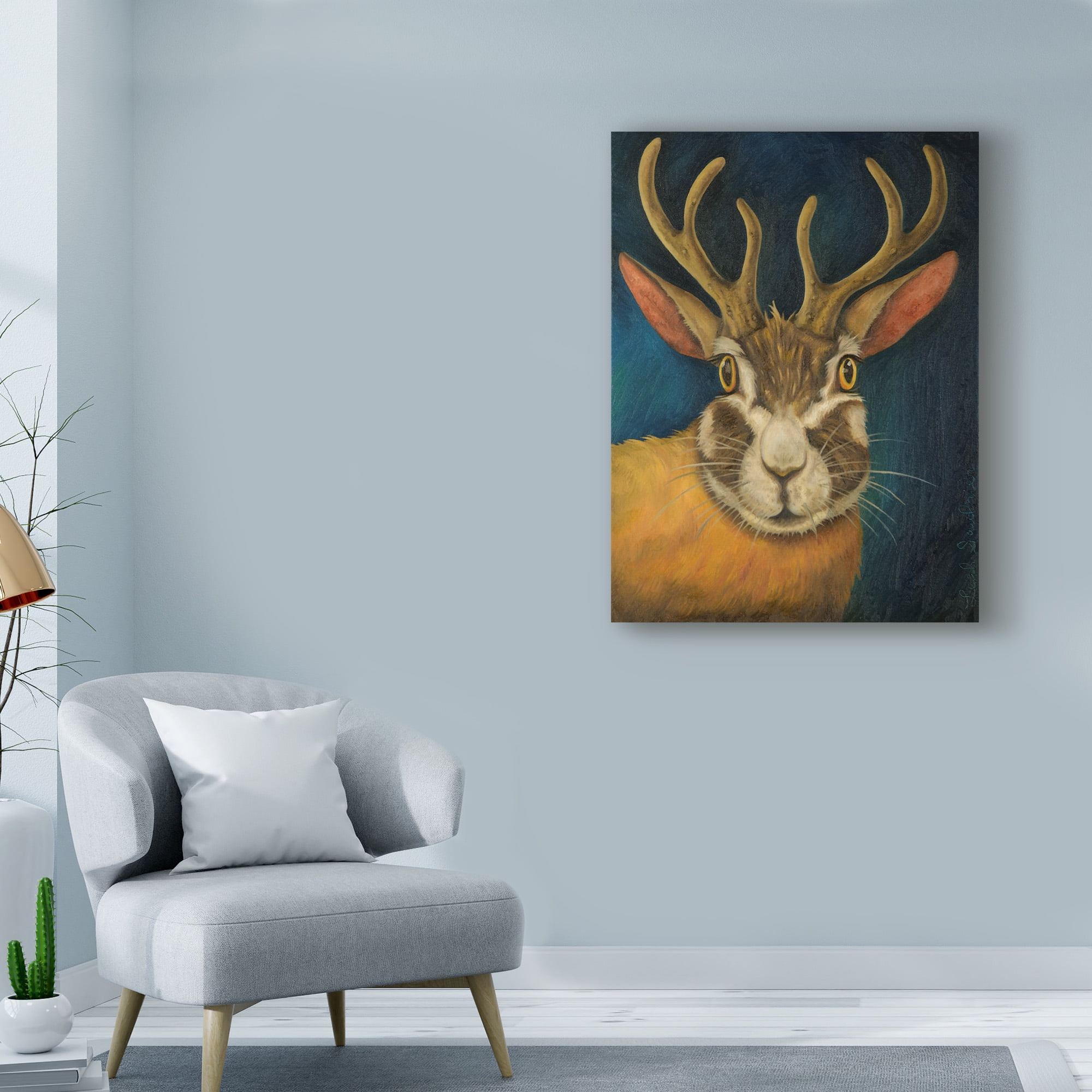 Trademark Fine Art 'Jackalope' Canvas Art by Leah Saulnier
