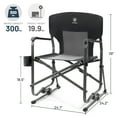 thumbnail image 3 of EVER ADVANCED 2 Pieces Rocking Camping Chair, Foldable Rocker for Outdoor, with Cup Holder, Steel, Supports 300 lbs, Black, 3 of 15