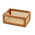 thumbnail image 3 of Wood Storage Basket Home Organization Decor Durable Retro Fittings Desktop Frame Case Drawer Storage Box for Toys Books Bedroom Snack Sundry 45cmx30cmx20cm, 3 of 8