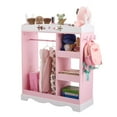 thumbnail image 2 of Tcbosik Pink Wardrobe Closet with Mirror, Small Cute Closet Organizer with Hanging Rod, Side Hooks and Storage Shelves, 33.5"L x 13.4"W x 43.9"H, 2 of 5