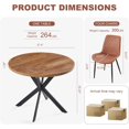thumbnail image 2 of NORDICANA 37" Round Dining Table Set, Mid Century Modern Round Dining Table for 4 Person, Coffee Table for Kitchen Dining Room, Office, Save Space (1 Table with 4 Brown Chairs), 2 of 10