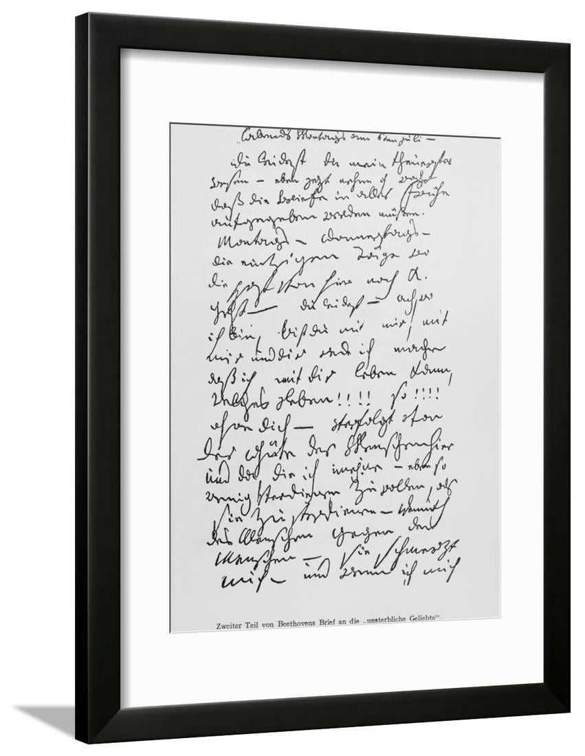 Beethoven s Immortal Beloved Letter Framed Print Wall Art Walmart 