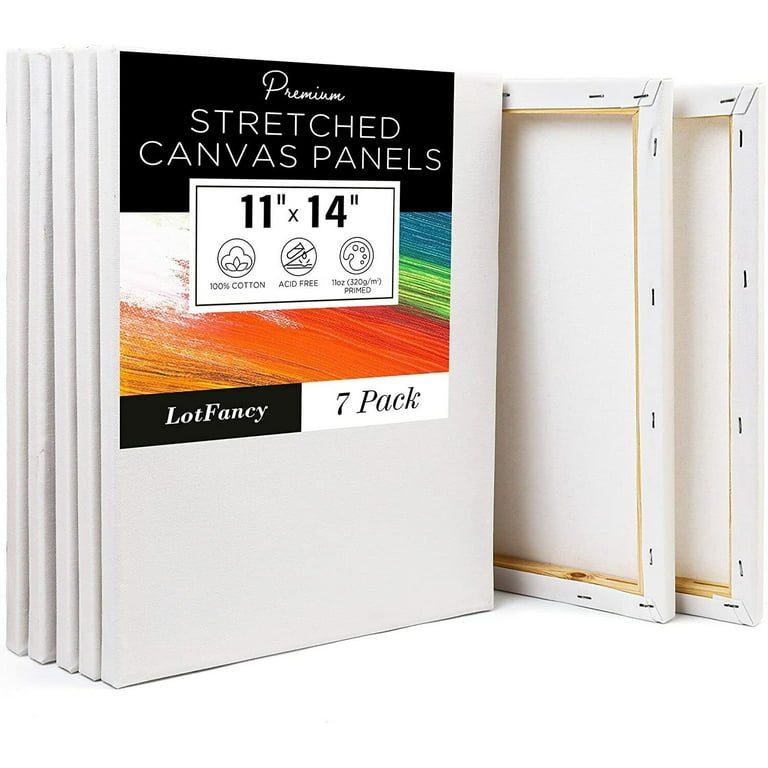 LotFancy Canvas Boards for Painting, 11x14 In, 7 Pack, Cotton Canvas Panels  for Oil Acrylic