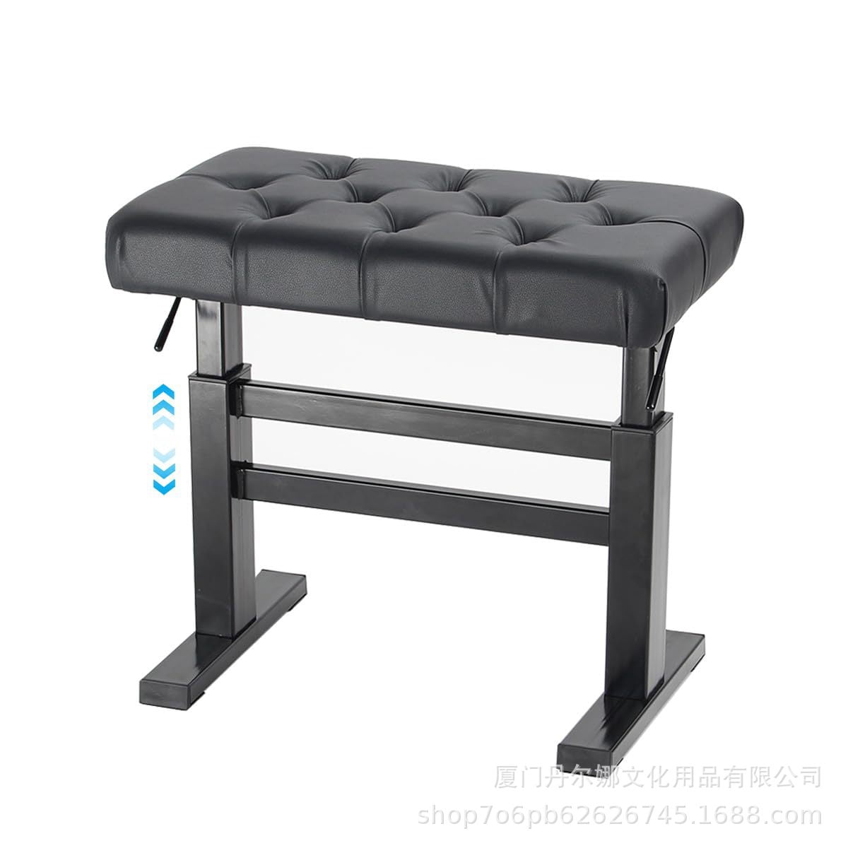 golytefs Hydraulic Lifting Piano Bench Pu Leather Height Adjustable Piano Stool Non-slip High-density Sponge Thickened Chair Load Up To 396LBS for Home/music Room/classroom (Black)