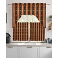 thumbnail image 2 of Burnt Orange Striped Kitchen Curtains Sets 36 Inch Length with Valance, Modern Southwest Geometric Swag Valances and Tiers Curtain Set Drapes Swag Curtains for Living Room, Bathroom, Bedroom, Cafe, 2 of 6
