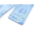 thumbnail image 4 of Beezizac Satin Pajamas for Girls - Blue Silky Long-sleeved Set with Sweet Bows Pattern Size 10, 4 of 7