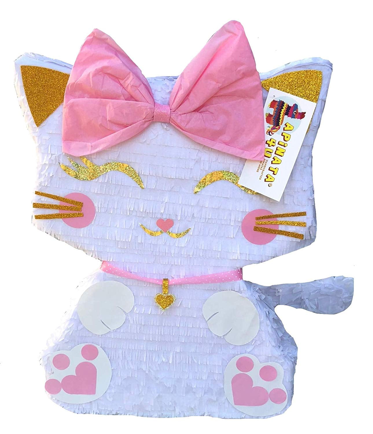 APINATA4U Kitty Cat Pinata White & Gold Color - Walmart.com