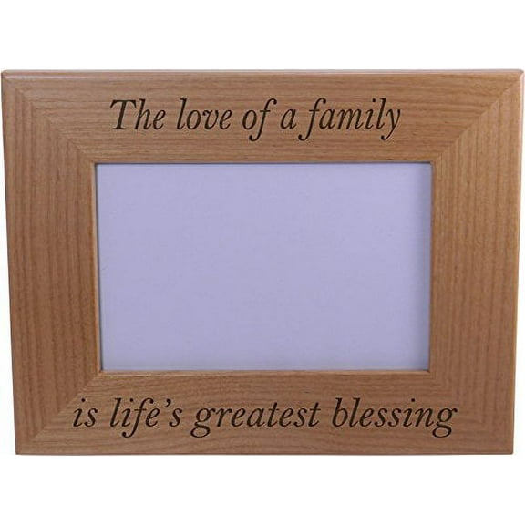 The love of a family is lifes greatest blessing - Wood Picture Frame Holds 4x6 Inch Photo - Great Gift for Mothers's, Father's Day, Birthday,Valentines Day, Anniversary or Christmas Gift