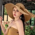 thumbnail image 2 of Yungyresw Wide Brimmed Sun Hat For Women Lightweight Bowknot Decor Daily Floppy Hat Outdoor Casual Travel Hiking Beach Cap Khaki, 2 of 3