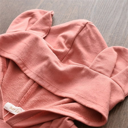 

TOWED22 Baby Dresses Toddler Girl Dress Long Sleeve Play Wear Dress Baby Solid Color Casual Fall Winter Clothes Pink