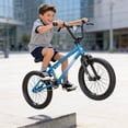 thumbnail image 3 of KORIMEFA Freestyle Kids BMX Bikes 18 20 inch Boys Girls Bicycles for 6-12 Years Old Tween Teen, Hi-Ten Steel Frame, Beginner-Level to Advanced Rider, 3 of 12