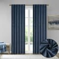 thumbnail image 2 of 84"L*37"W Room Darkening Poly Velvet Rod Pocket Window Panel Pair, Back Tab Curtain Panel Pair, Navy, 2 of 7