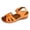 Orange, variant on Walking Sandals for Women Trendy Crooss Strappy Open Toe Wedges Comfy Arch Support Orthopedic Shoes Ankle Strap Summer Heels Brown Size 7.5