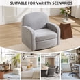 thumbnail image 7 of Bonzy Home 360° Swivel Accent Chair, Upholstered Chenille Armchair with Thick Cushion & Curved armrest, Single Lounge Chair for Living Room Bedroom Study Office, Gray, 7 of 7